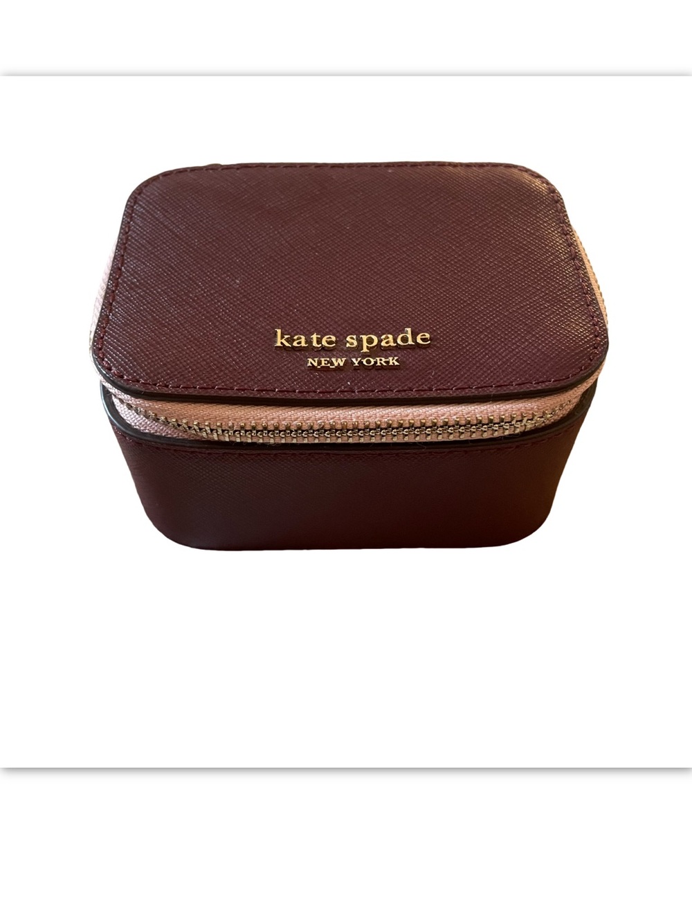 ❤️Kate Spade New York Burgundy Leather Jewelry Case